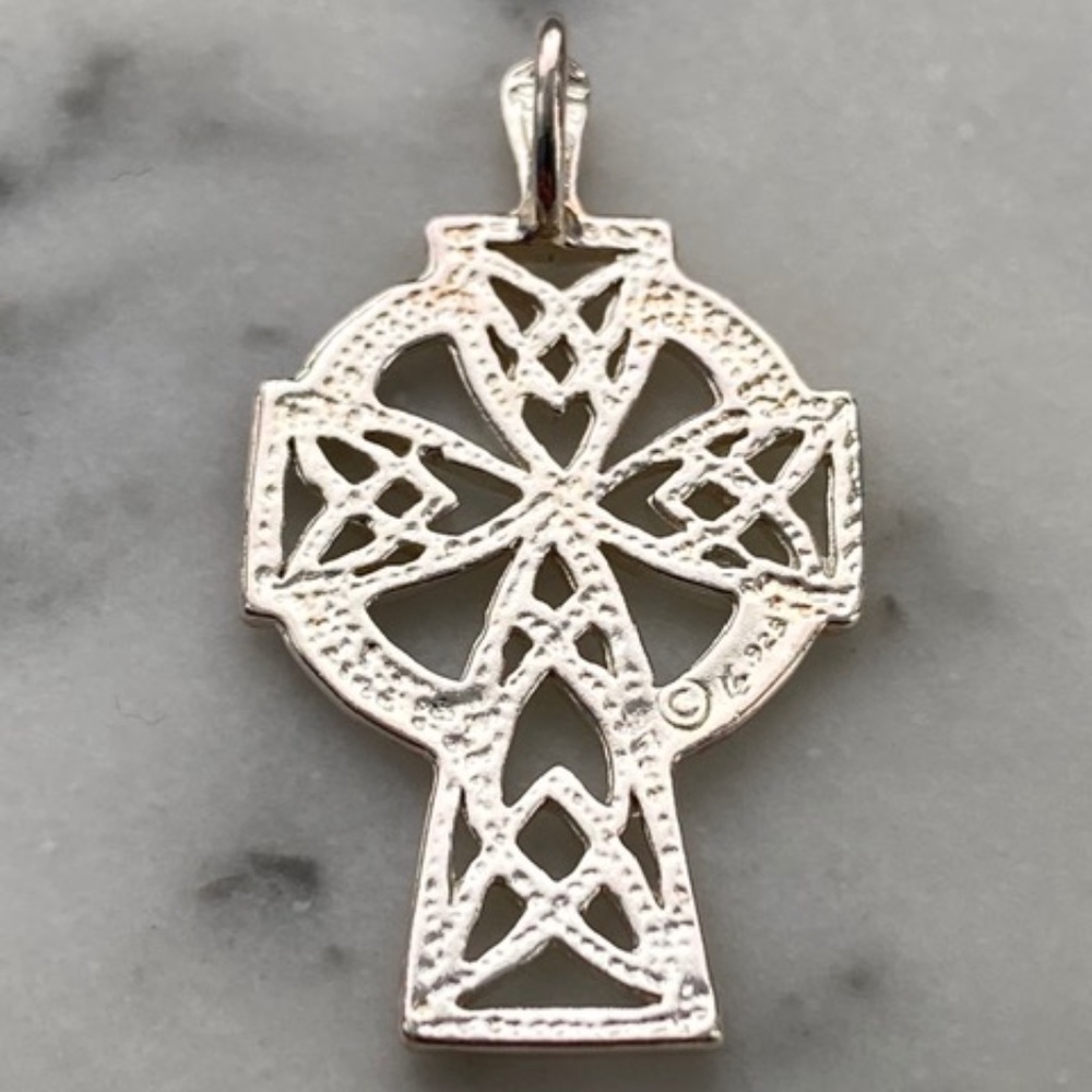 Vintage Solid Sterling Silver Celtic Cross - Picture 3 of 4